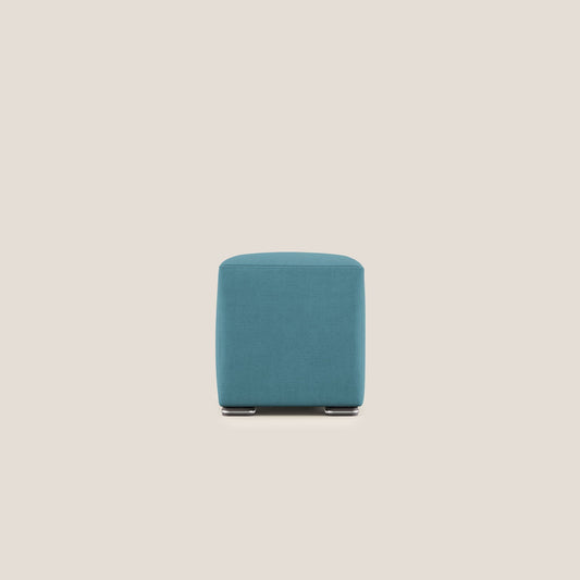 Pouf cubo in tessuto morbido impermeabile T02 azzurro