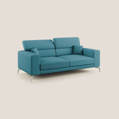 Blade Divano con poggiatesta reclinabili in tessuto impermeabile misto cotone T13 azzurro