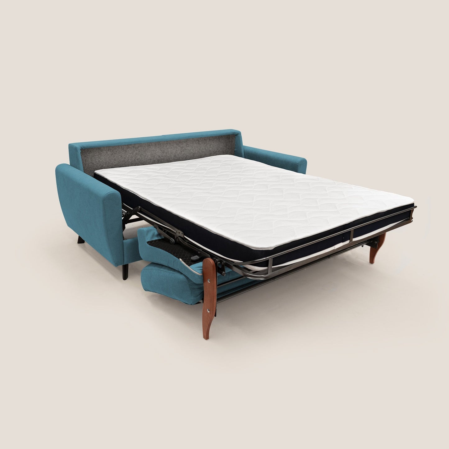 Callisto Divano letto matrimoniale in tessuto morbido impermeabile T02 azzurro