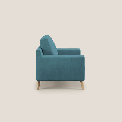 Poltroncina danese in tessuto morbido impermeabile T02 azzurro