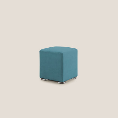 Pouf cubo in tessuto morbido impermeabile T02 azzurro