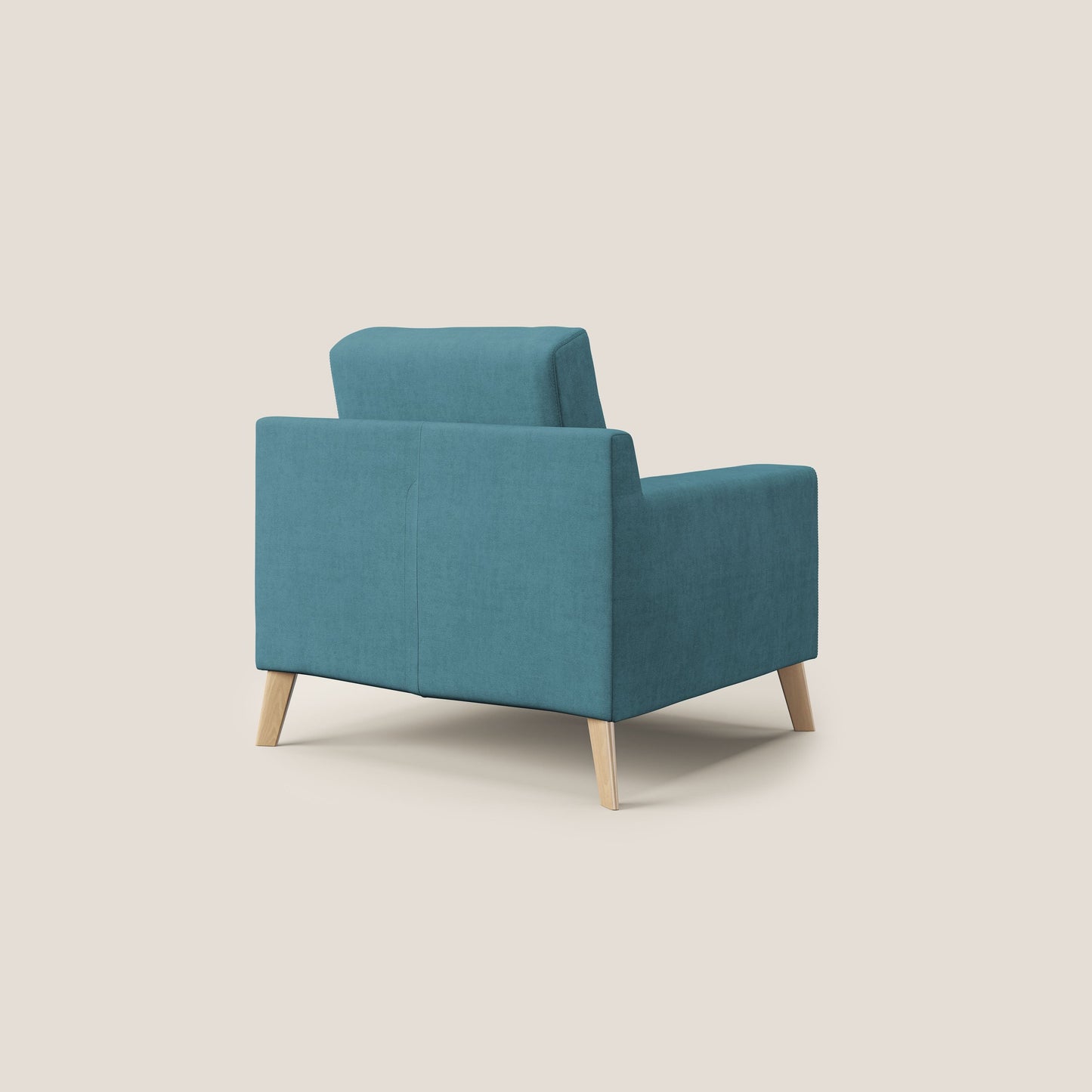 Poltroncina danese in tessuto morbido impermeabile T02 azzurro