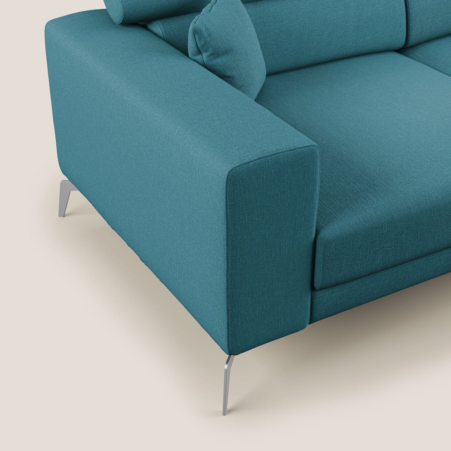 Blade Divano con poggiatesta reclinabili in tessuto impermeabile misto cotone T13 azzurro