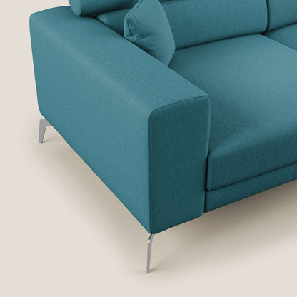 Blade Divano con poggiatesta reclinabili in tessuto impermeabile misto cotone T13 azzurro