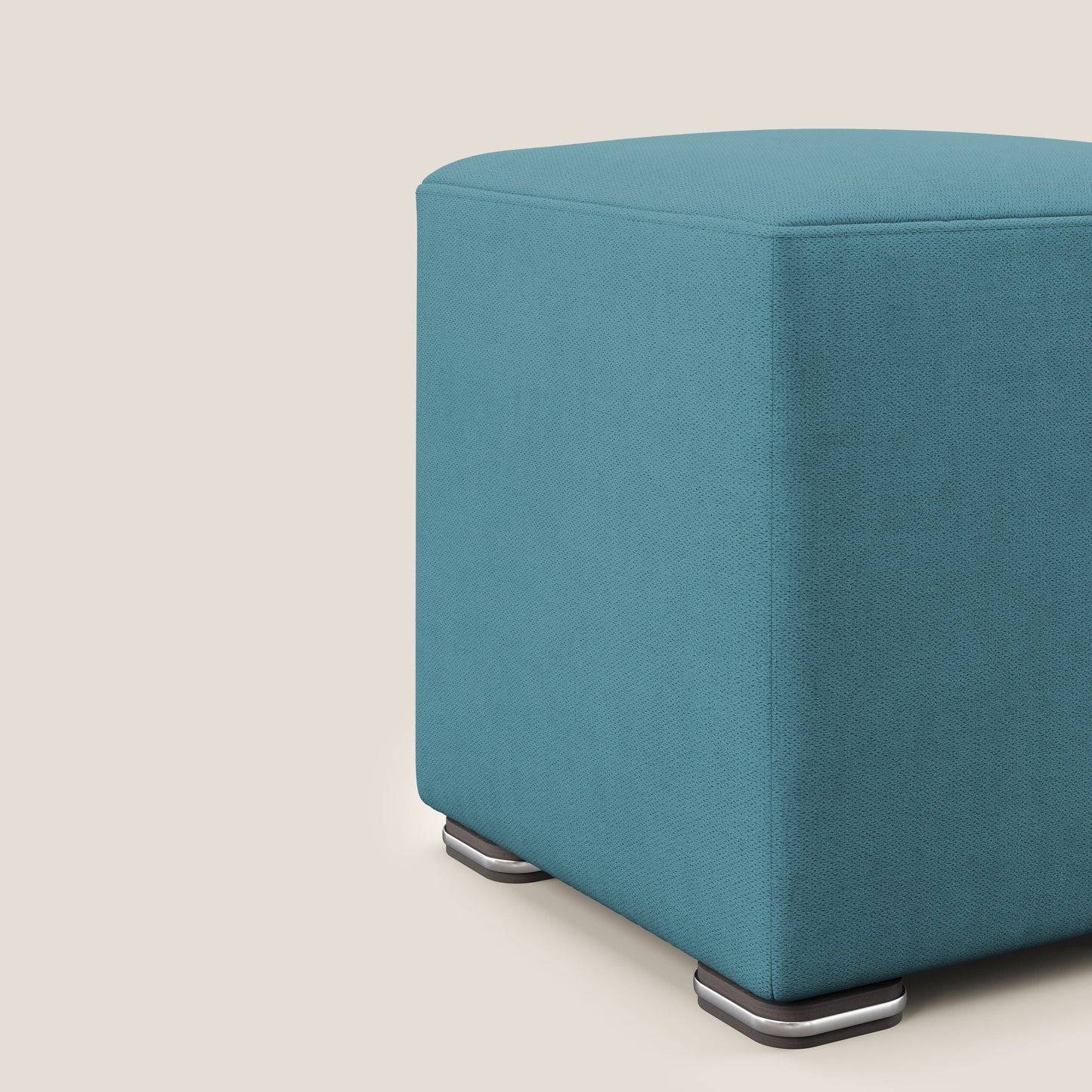 Pouf cubo in tessuto morbido impermeabile T02 azzurro