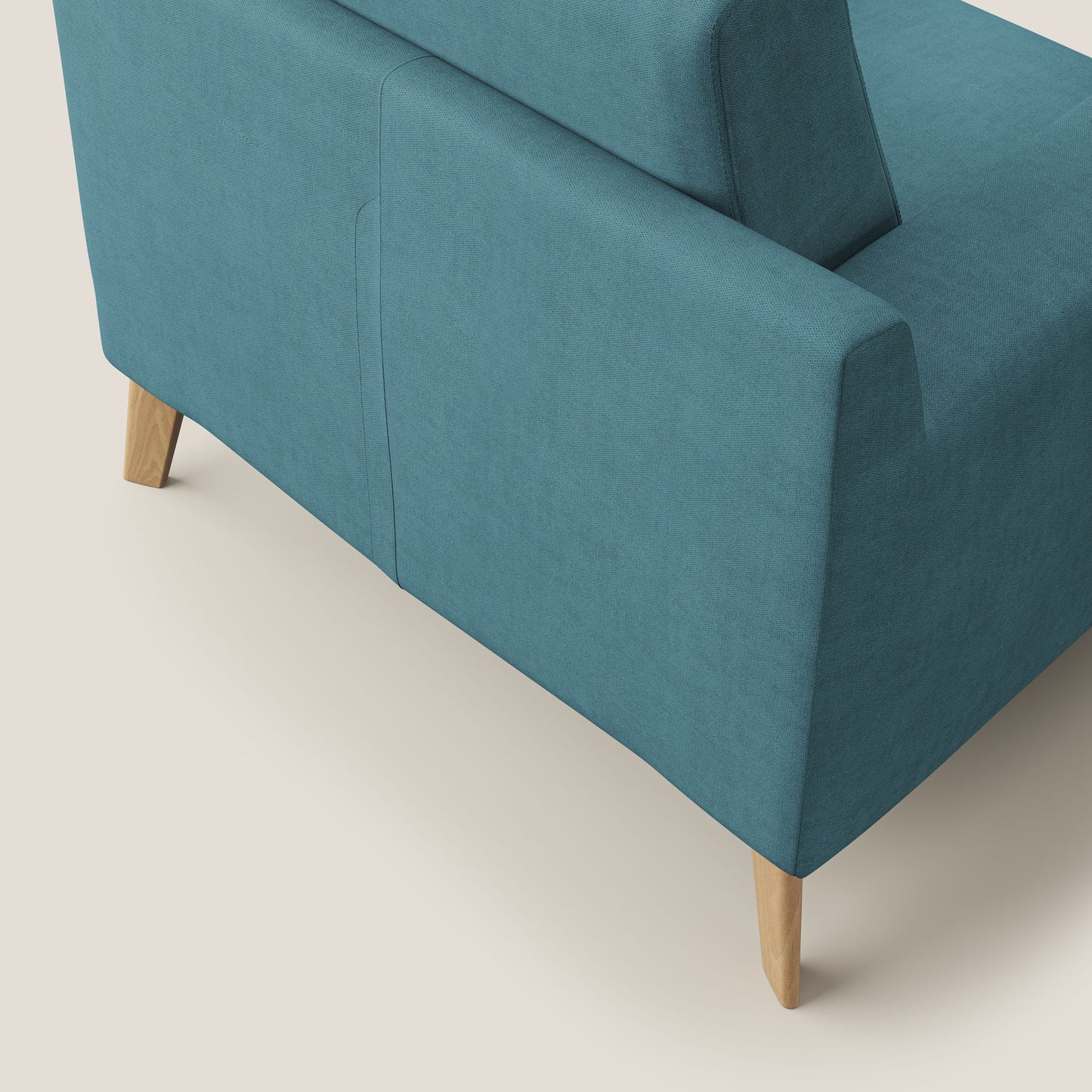 Poltroncina danese in tessuto morbido impermeabile T02 azzurro