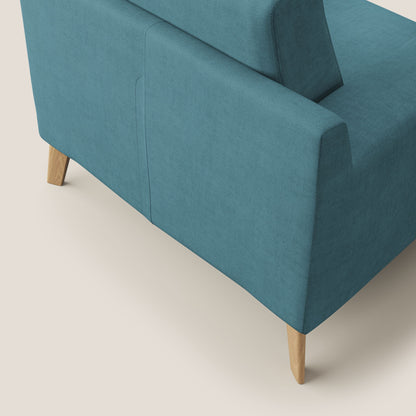 Poltroncina danese in tessuto morbido impermeabile T02 azzurro