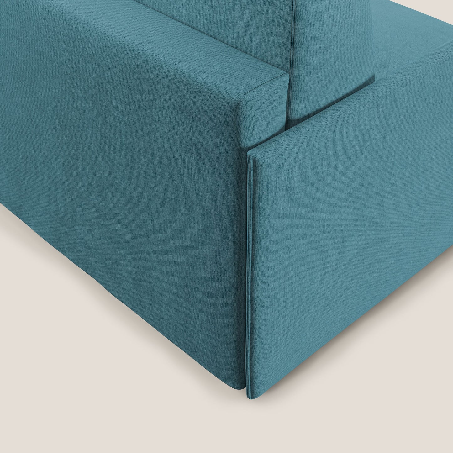 Evans poltrona letto in morbido tessuto impermeabile T02 azzurro