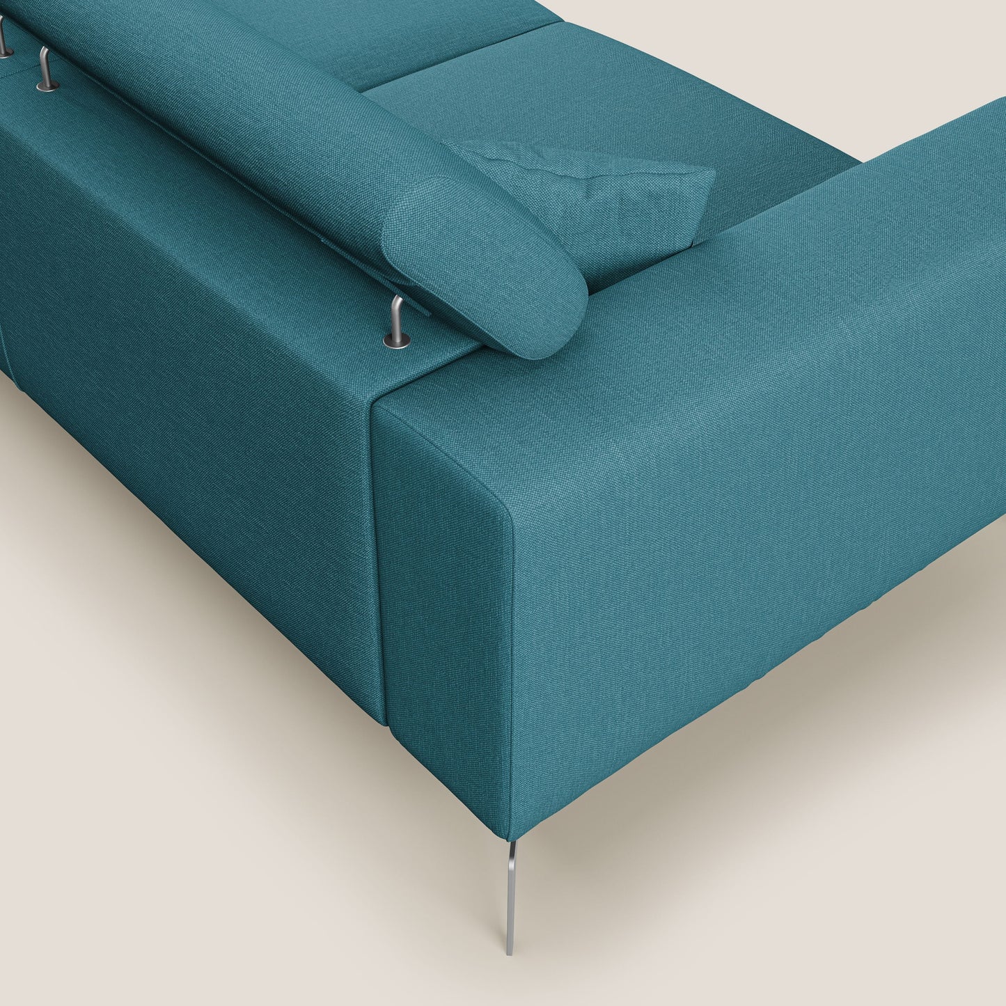 Blade Divano con poggiatesta reclinabili in tessuto impermeabile misto cotone T13 azzurro