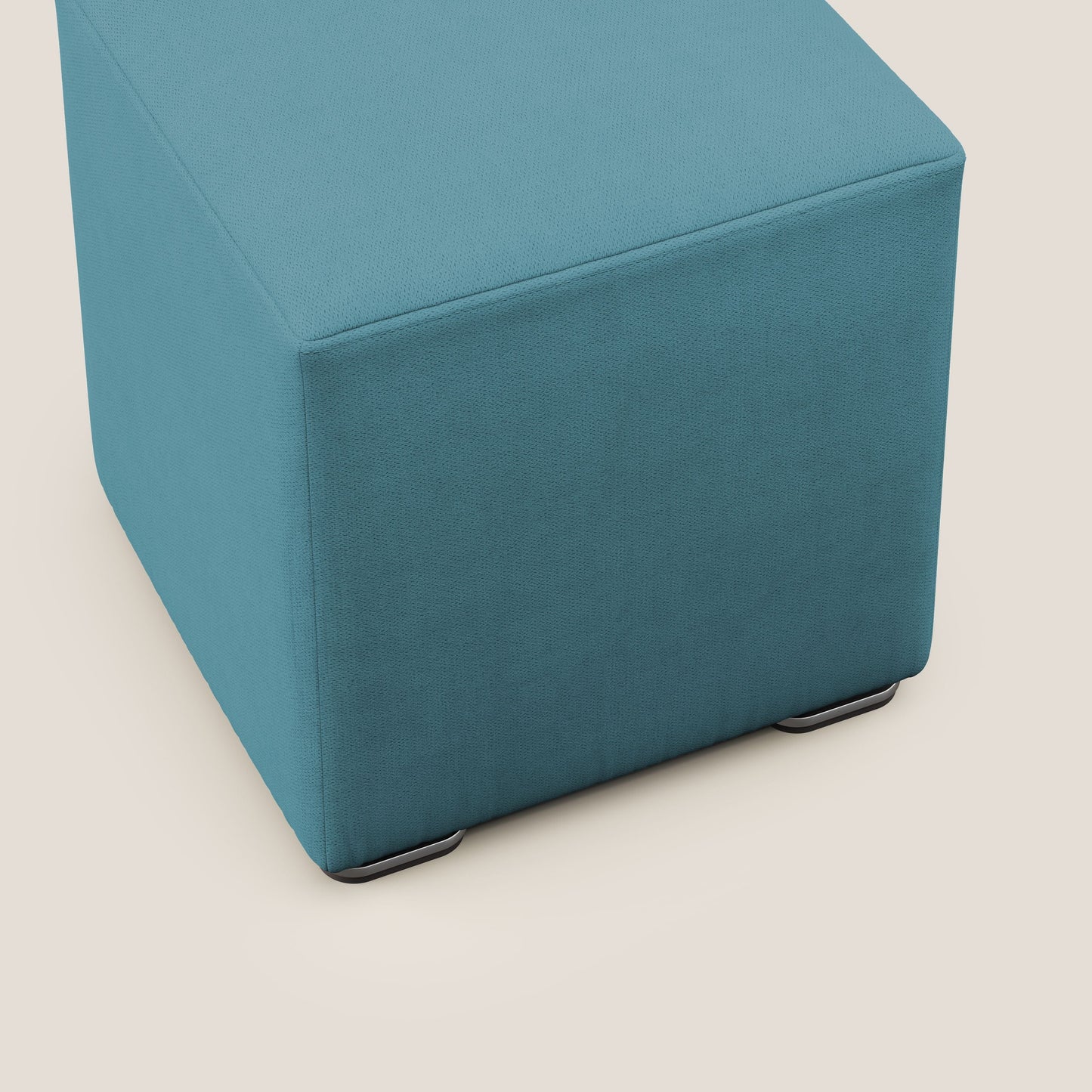 Pouf cubo in tessuto morbido impermeabile T02 azzurro