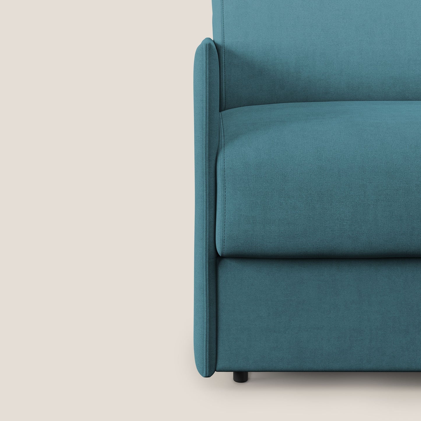 Evans poltrona letto in morbido tessuto impermeabile T02 azzurro