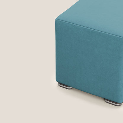 Pouf cubo in tessuto morbido impermeabile T02 azzurro