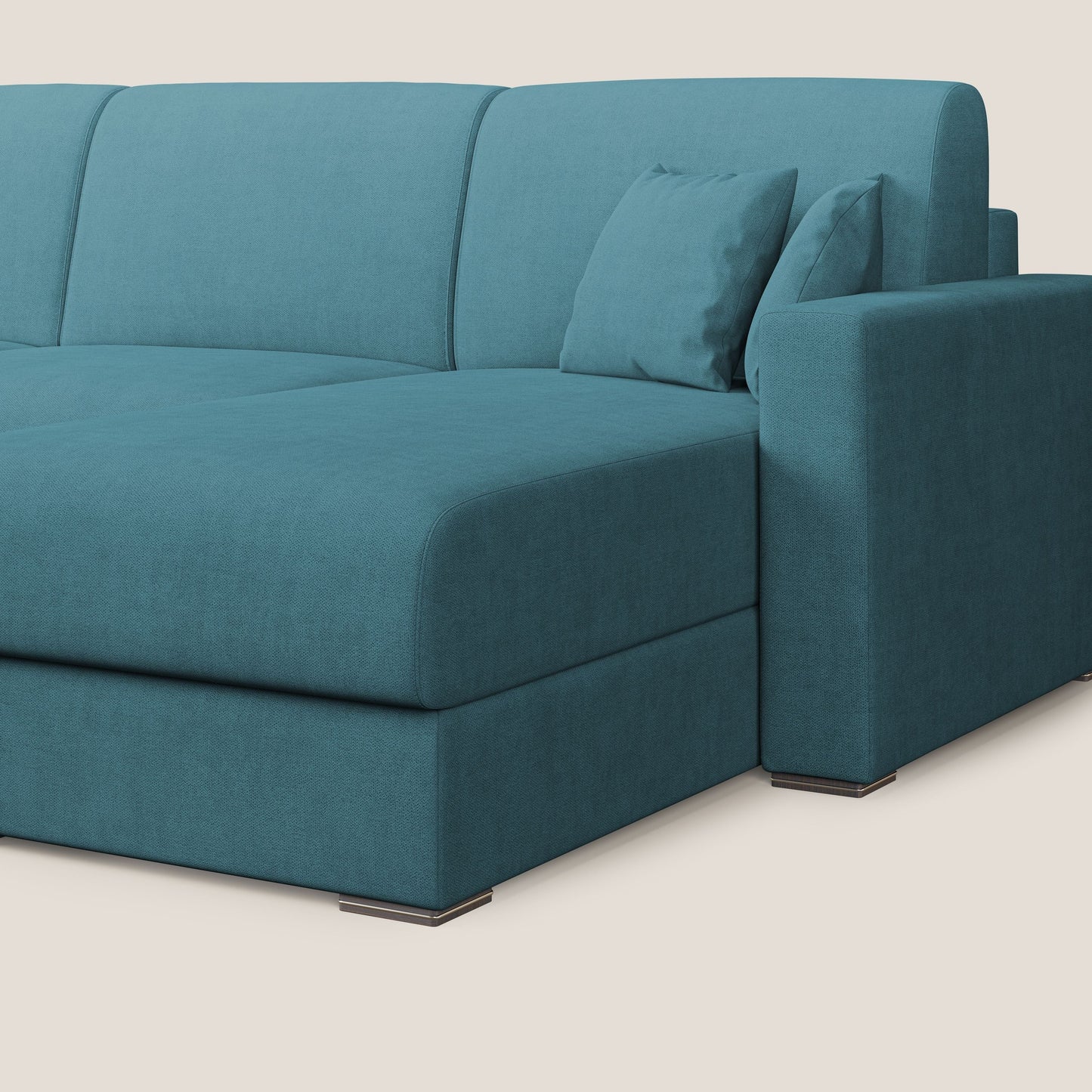 Best Divano letto angolare in tessuto impermeabile T02 azzurro