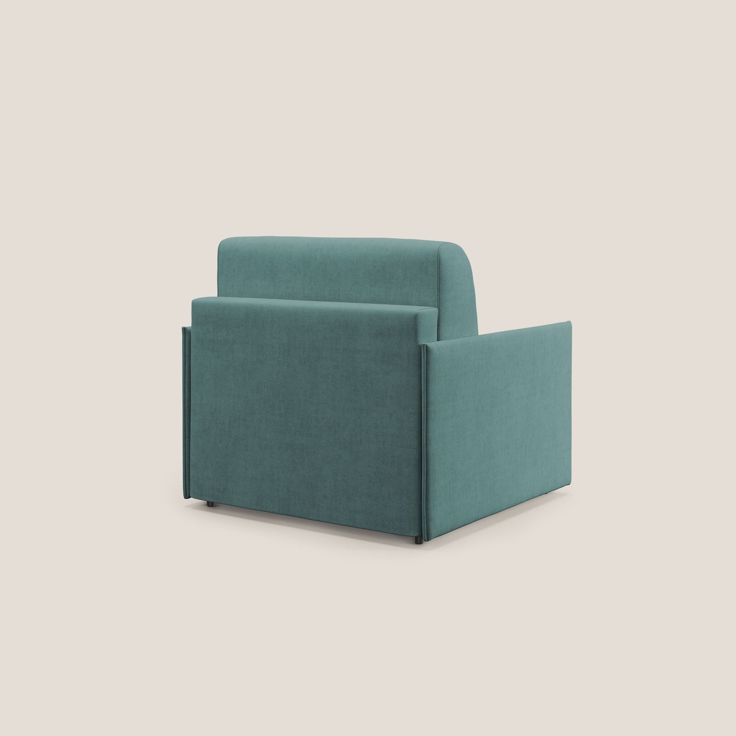 Evans poltrona letto in morbido tessuto impermeabile T02 petrolio