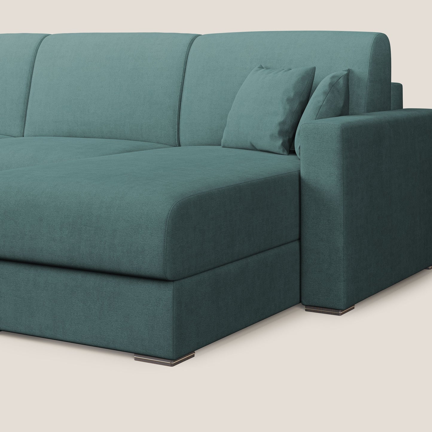 Best Divano letto angolare in tessuto impermeabile T02 petrolio