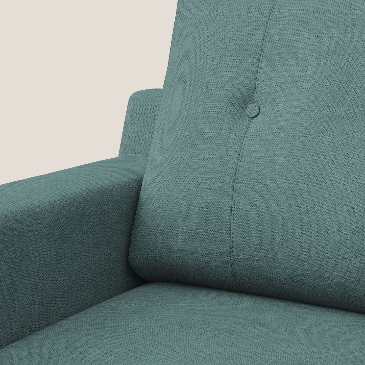 Poltroncina danese in tessuto morbido impermeabile T02 petrolio