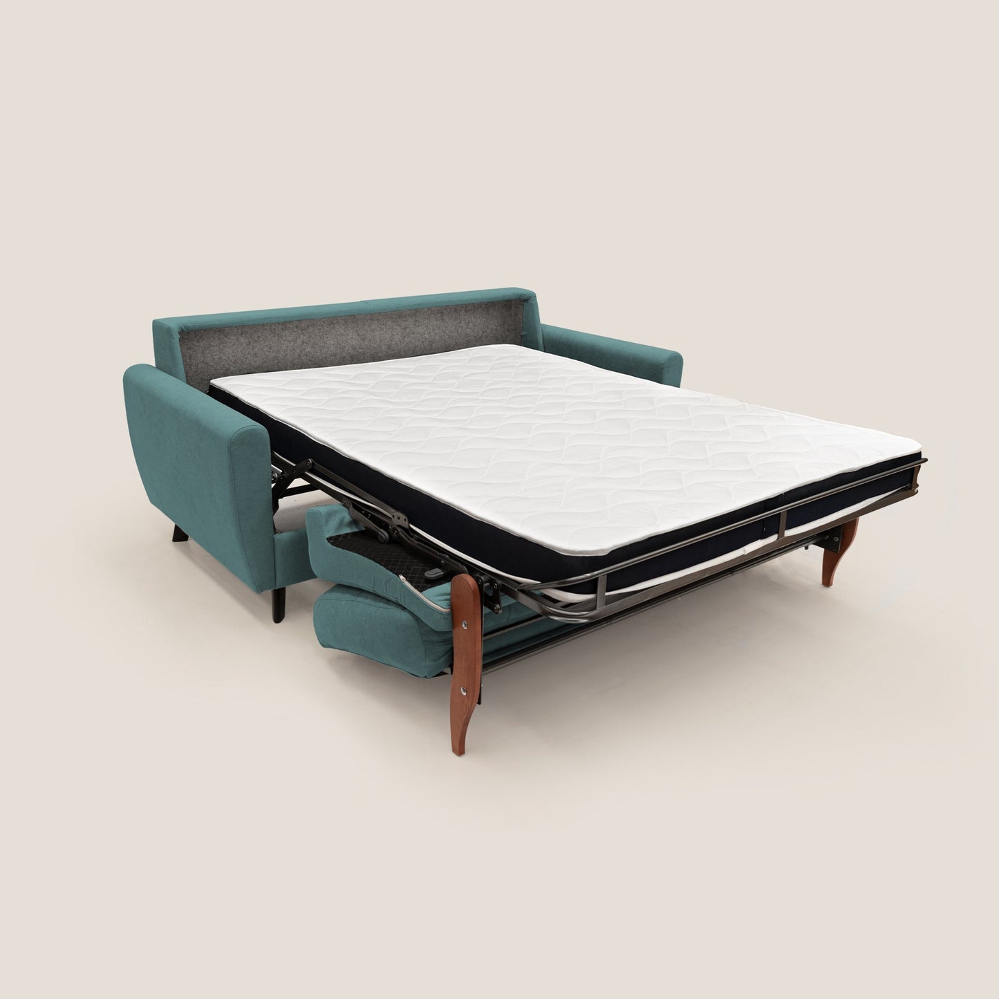 Callisto Divano letto matrimoniale in tessuto morbido impermeabile T02 petrolio