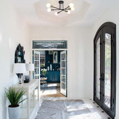 6 - Light Modern Metal 23.62'' Sputnik Semi-Flush Mount Ceiling Light