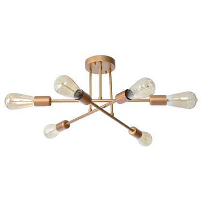 6 - Light Modern Metal 23.62'' Sputnik Semi-Flush Mount Ceiling Light