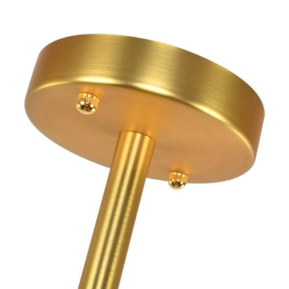 6-Light Modern Industrial Dimmable Sputnik Linear Cluster Semi-Flush Mount Light