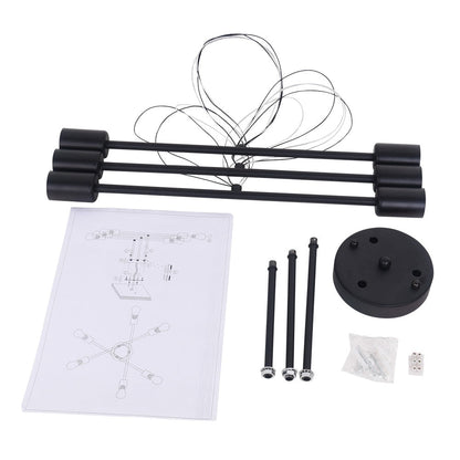 6-Light Modern Industrial Linear Sputnik Branch Semi-Flush Mount Light Ceiling Light