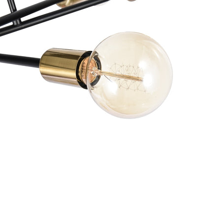 6-Light Modern Industrial Linear Sputnik Branch Semi-Flush Mount Light Ceiling Light