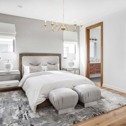 6-Light Rustic Candle Chandelier, Traditional Chandelier , Metal Ceiling Light for Dining Room Living Room Bedroom Kitchen