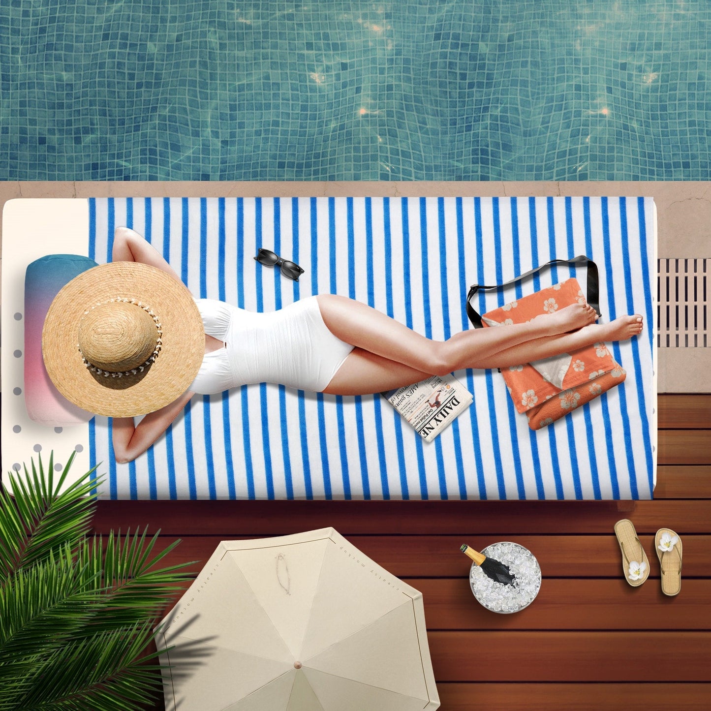 6-pack Cabana Striped Beach Towel Bath Towel