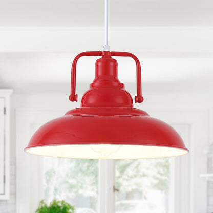 60-Watt 1-Light Pendant Light with Dome Shade for Kitchen Island, Classic Semi Flush Mount Chandelier for Dining Room