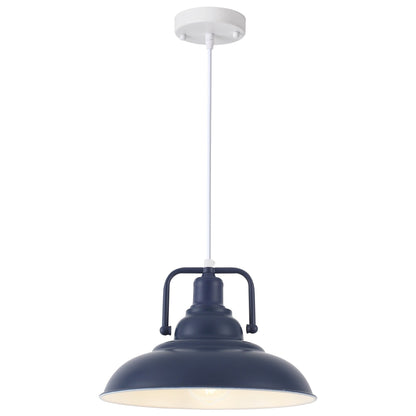60-Watt 1-Light Pendant Light with Dome Shade for Kitchen Island, Classic Semi Flush Mount Chandelier for Dining Room