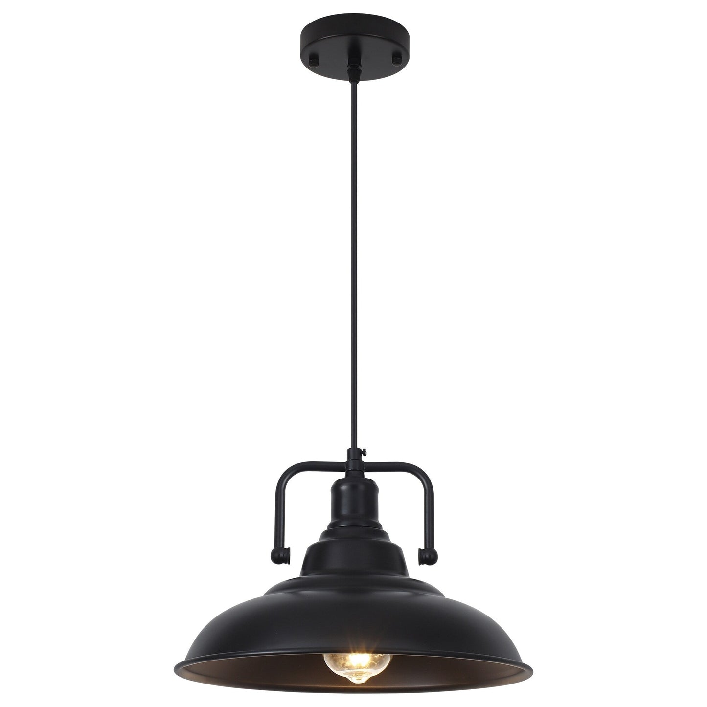 60-Watt 1-Light Pendant Light with Dome Shade for Kitchen Island, Classic Semi Flush Mount Chandelier for Dining Room