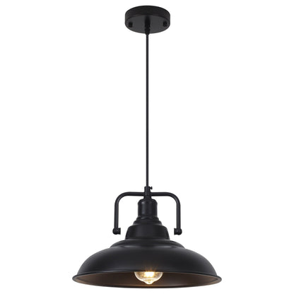60-Watt 1-Light Pendant Light with Dome Shade for Kitchen Island, Classic Semi Flush Mount Chandelier for Dining Room