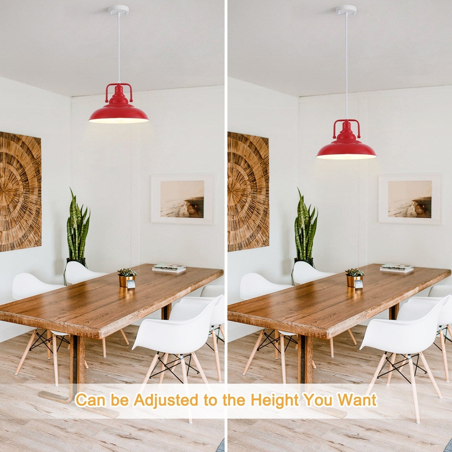 60-Watt 1-Light Pendant Light with Dome Shade for Kitchen Island, Classic Semi Flush Mount Chandelier for Dining Room