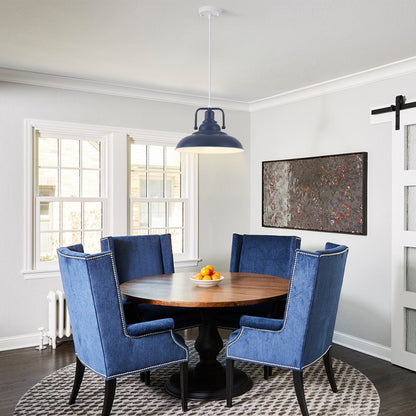 60-Watt 1-Light Pendant Light with Dome Shade for Kitchen Island, Classic Semi Flush Mount Chandelier for Dining Room