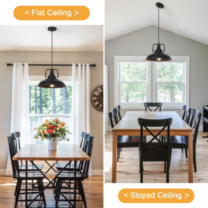 60-Watt 1-Light Pendant Light with Dome Shade for Kitchen Island, Classic Semi Flush Mount Chandelier for Dining Room