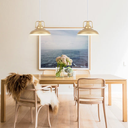 60-Watt 1-Light Pendant Light with Dome Shade for Kitchen Island, Classic Semi Flush Mount Chandelier for Dining Room