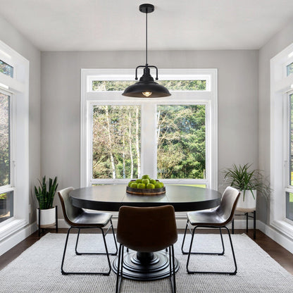 60-Watt 1-Light Pendant Light with Dome Shade for Kitchen Island, Classic Semi Flush Mount Chandelier for Dining Room