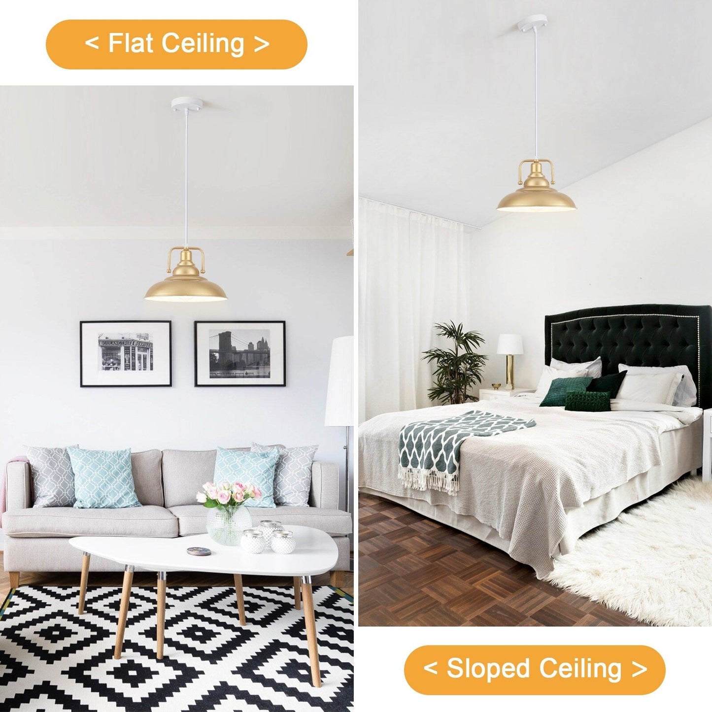 60-Watt 1-Light Pendant Light with Dome Shade for Kitchen Island, Classic Semi Flush Mount Chandelier for Dining Room