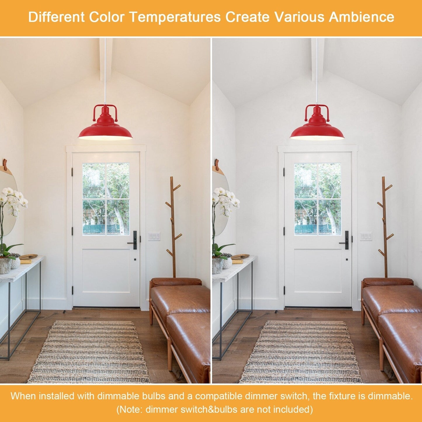 60-Watt 1-Light Pendant Light with Dome Shade for Kitchen Island, Classic Semi Flush Mount Chandelier for Dining Room