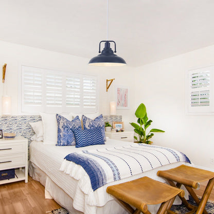 60-Watt 1-Light Pendant Light with Dome Shade for Kitchen Island, Classic Semi Flush Mount Chandelier for Dining Room