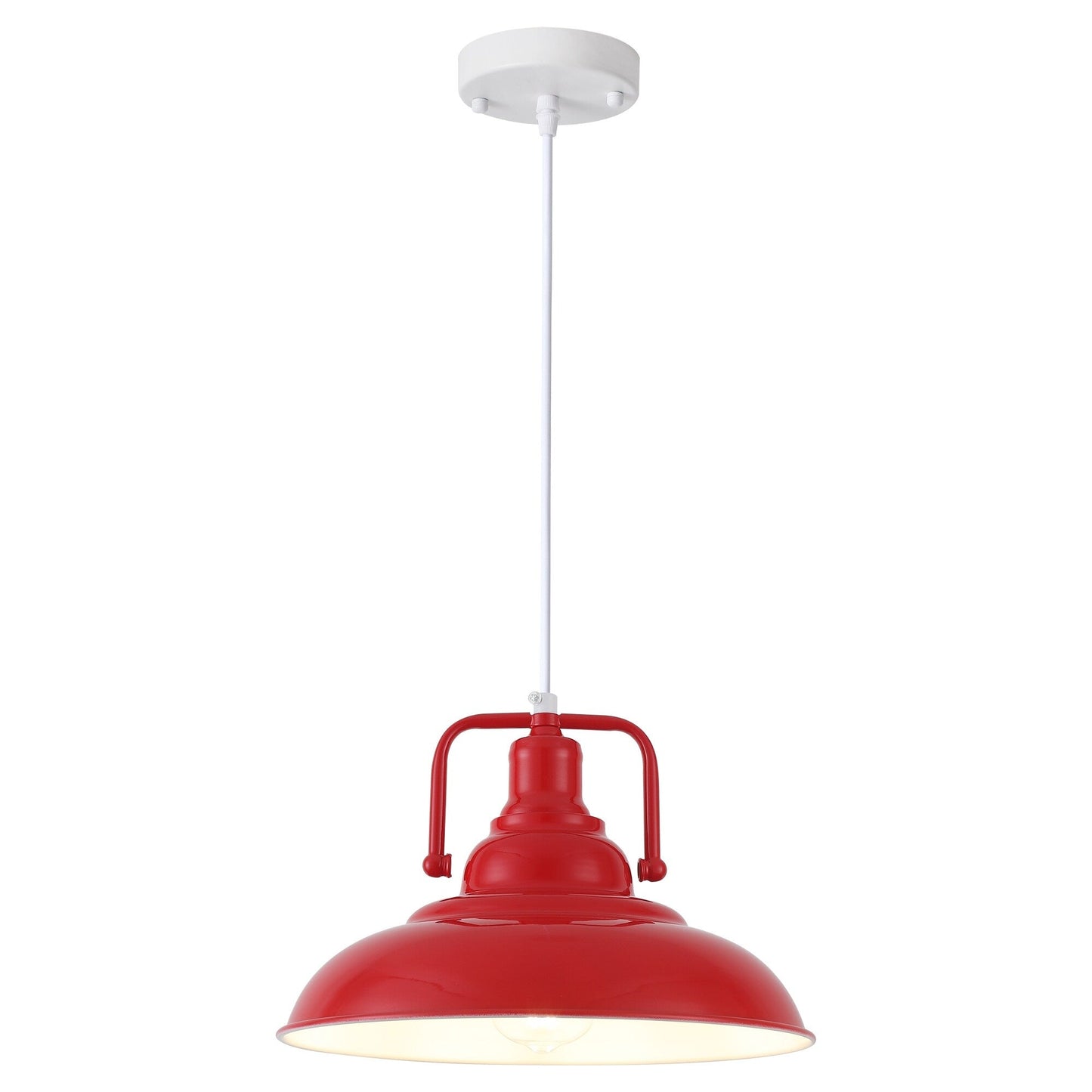 60-Watt 1-Light Pendant Light with Dome Shade for Kitchen Island, Classic Semi Flush Mount Chandelier for Dining Room