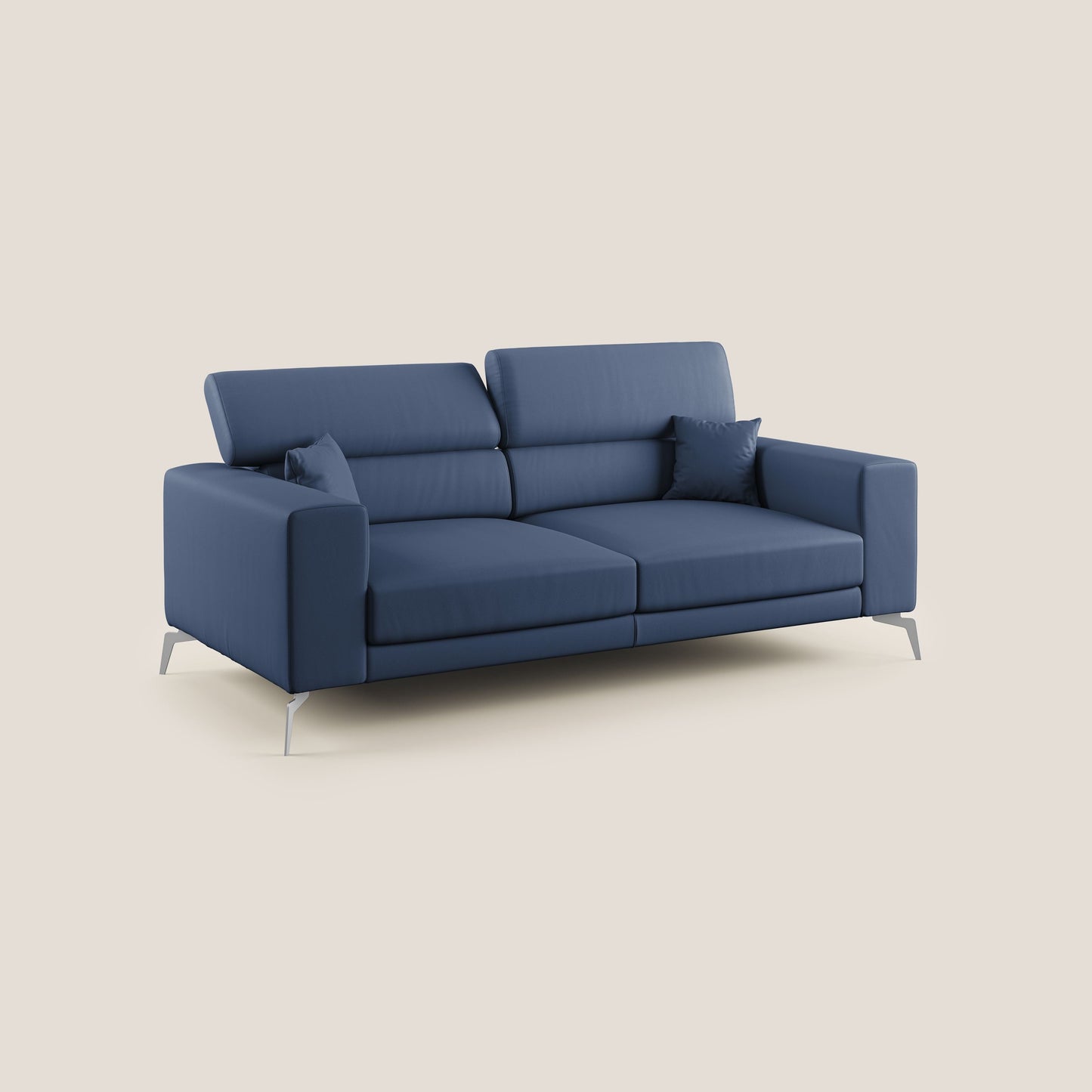 Blade Divano moderno con poggiatesta reclinabili in Ecopelle T04 blu