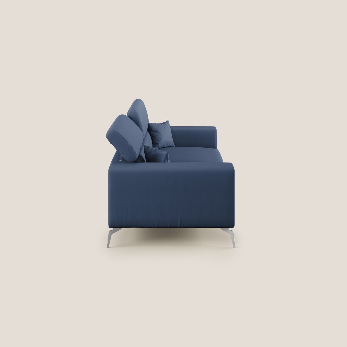 Blade Divano moderno con poggiatesta reclinabili in Ecopelle T04 blu