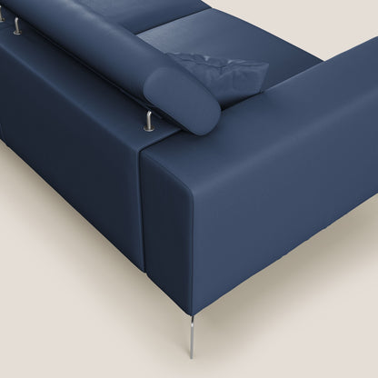 Blade Divano moderno con poggiatesta reclinabili in Ecopelle T04 blu