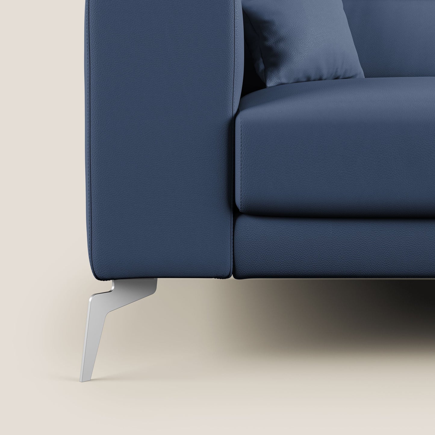 Blade Divano moderno angolare con poggiatesta reclinabili in Ecopelle T04 blu