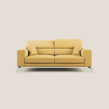 Blade Divano moderno con poggiatesta reclinabili in Ecopelle T04 giallo