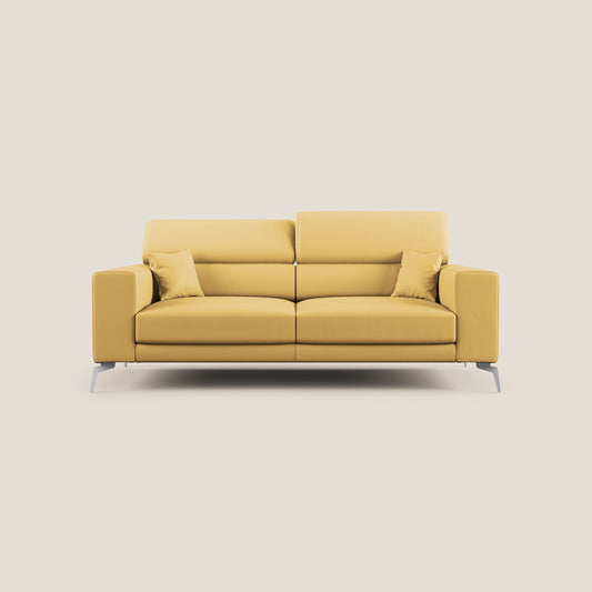 Blade Divano moderno con poggiatesta reclinabili in Ecopelle T04 giallo