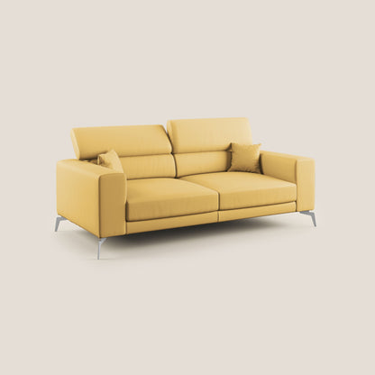 Blade Divano moderno con poggiatesta reclinabili in Ecopelle T04 giallo