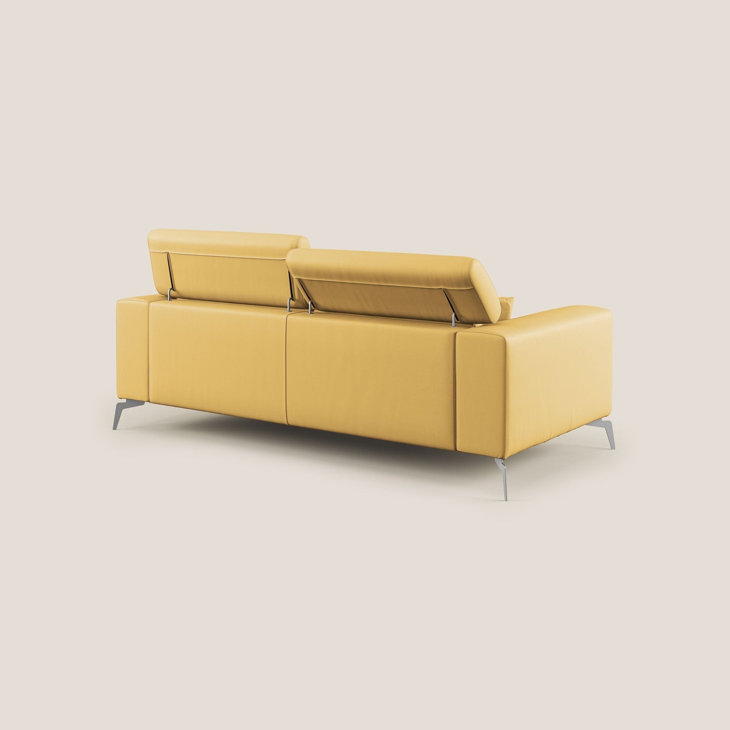 Blade Divano moderno con poggiatesta reclinabili in Ecopelle T04 giallo