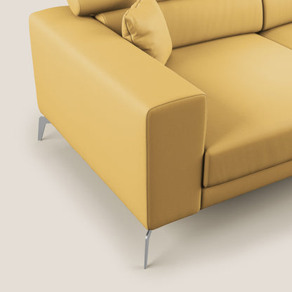 Blade Divano moderno con poggiatesta reclinabili in Ecopelle T04 giallo